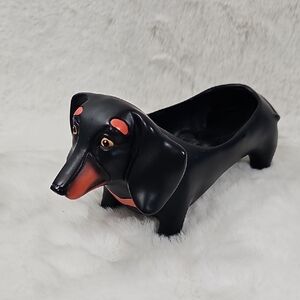 Allen Black Dachshund Planter 9" X 4½"